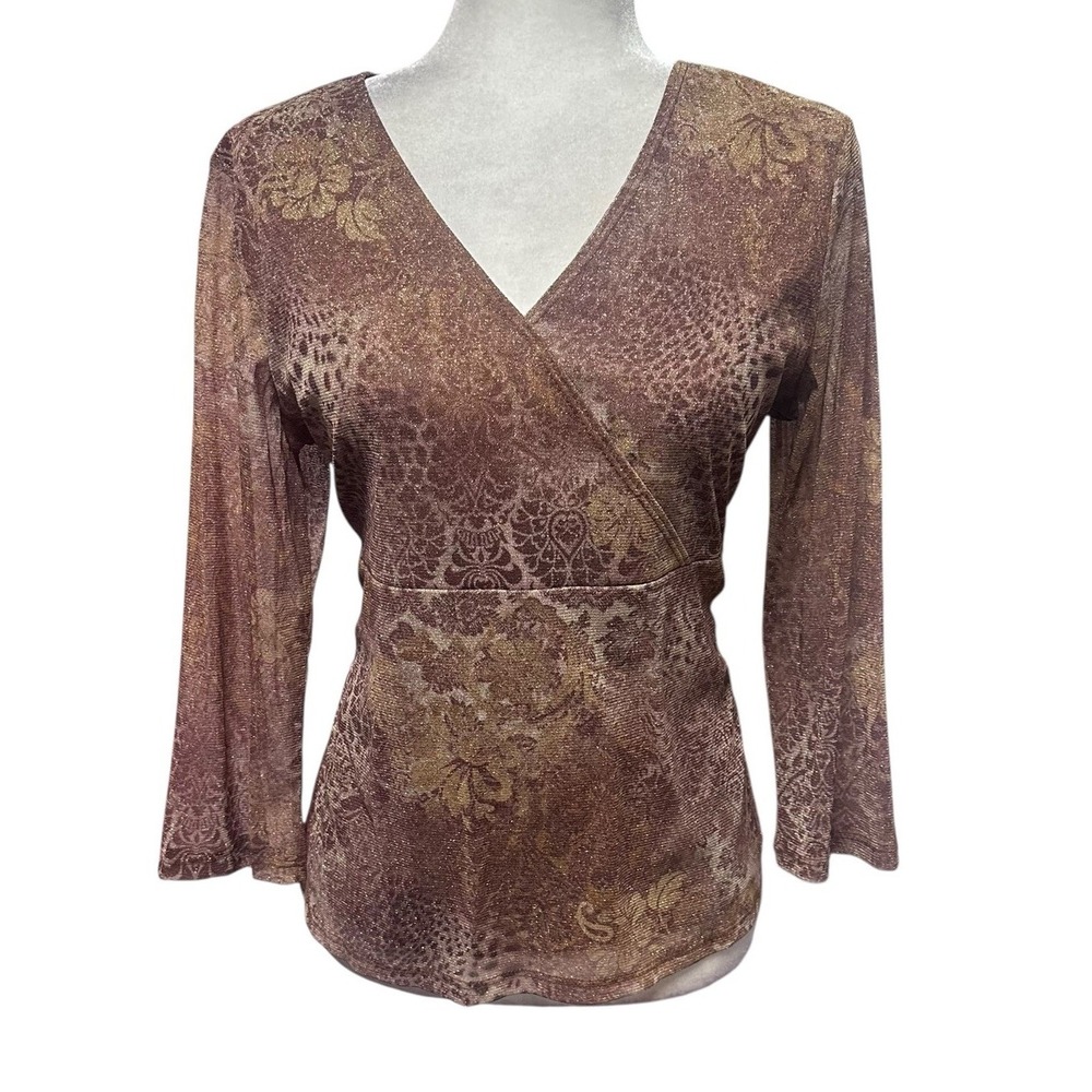 Vtg Y2K Babydoll Top Sz L Whimsigoth Forest Fairy Coquette Indie Sleaze‎ Brown